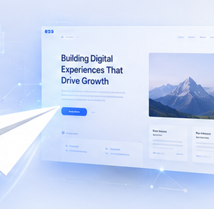 A paper plane flying into a website interface